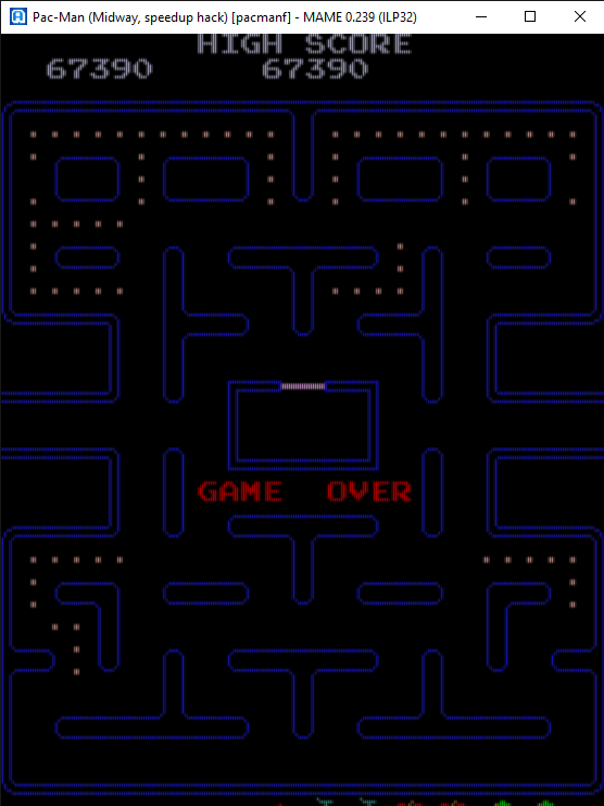 newportbeachgirl: Pac-Man [Midway/Speedup Hack] [pacmanf] (Arcade Emulated / M.A.M.E.) 67,390 points on 2022-03-13 04:04:03