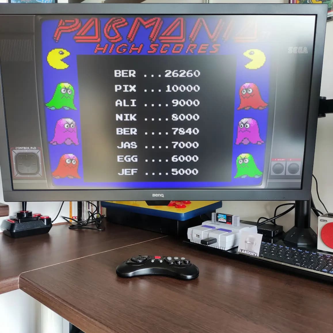 Larquey: Pac-Mania (Sega Master System Emulated) 26,260 points on 2022-07-30 01:18:46