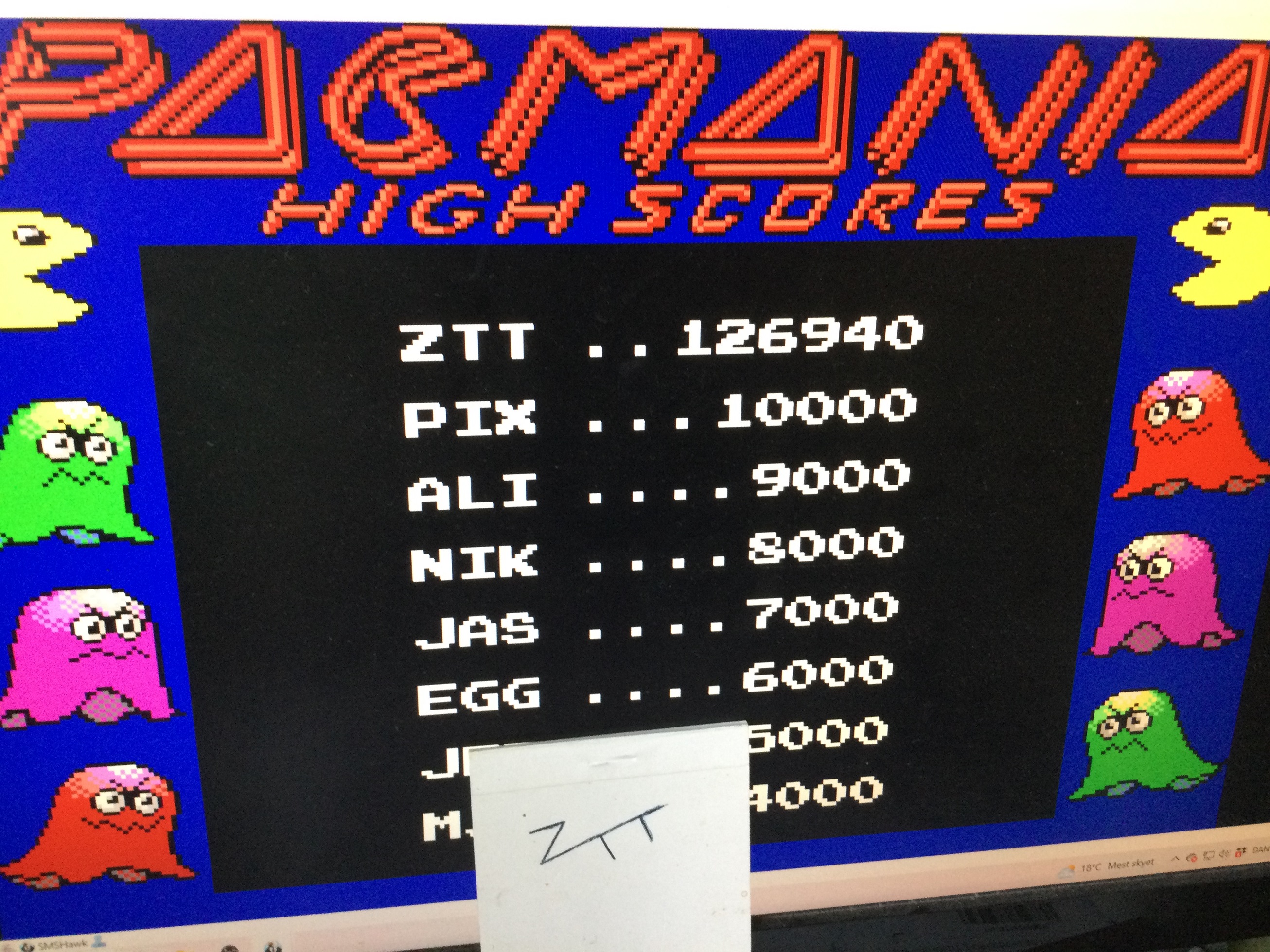 Pac-Mania 126,940 points