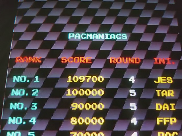 Pac-Mania [pacmania] 109,700 points