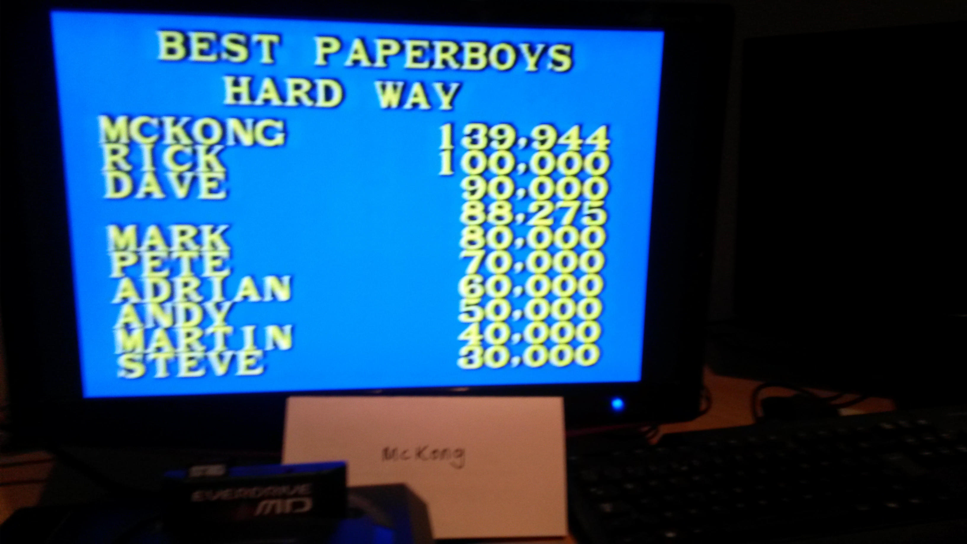 McKong: Paper Boy: Hard Way [Easy] (Sega Genesis / MegaDrive) 139,944 points on 2015-06-30 15:39:20