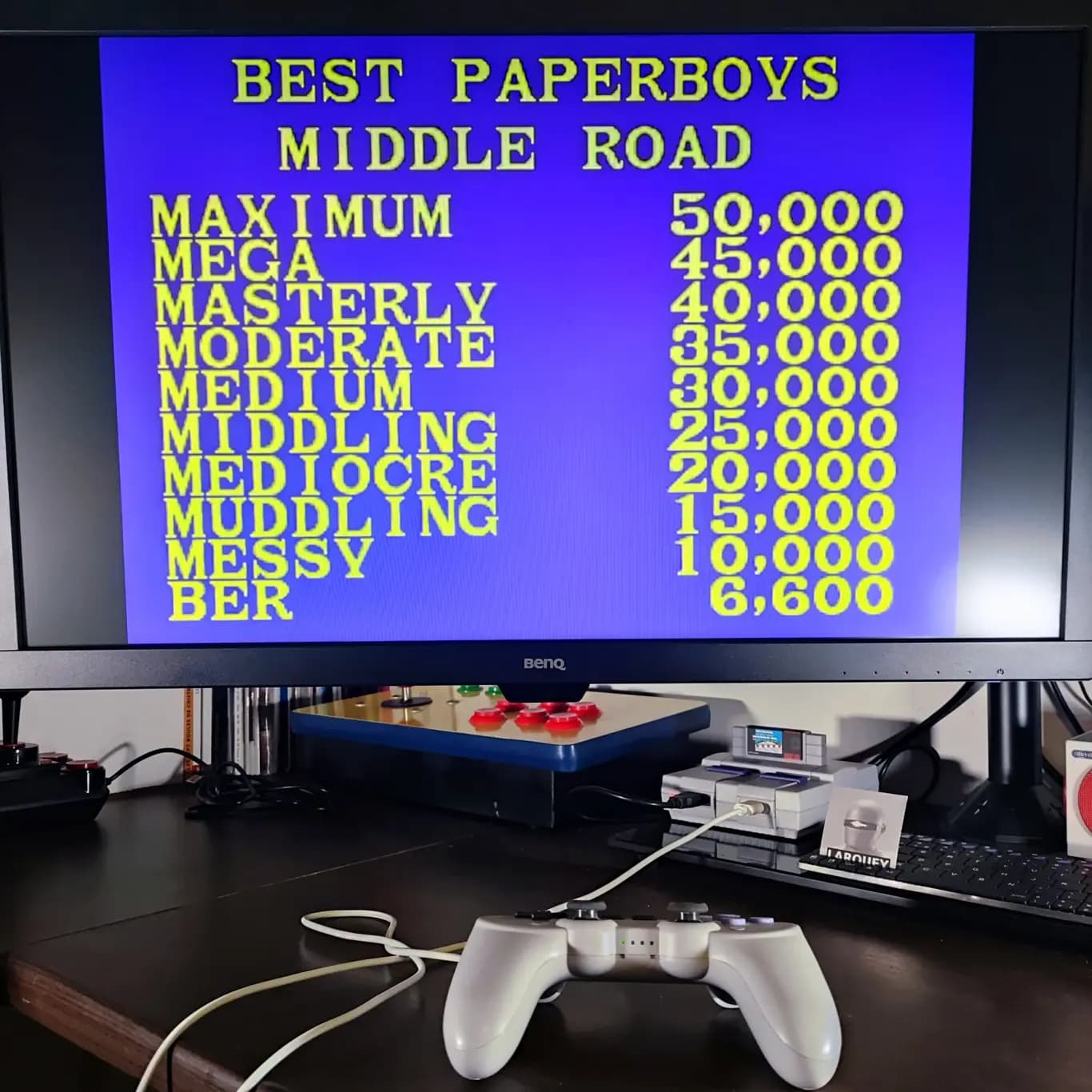 Larquey: Paper Boy: Middle Road [Hard] (Sega Genesis / MegaDrive Emulated) 6,600 points on 2022-09-24 10:47:59