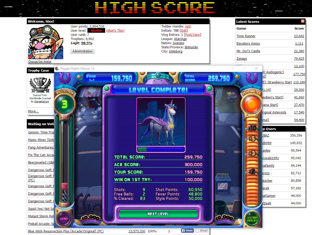 Sixx: Peggle Nights: Level 1-1 (PC) 159,750 points on 2016-06-18 14:09:58