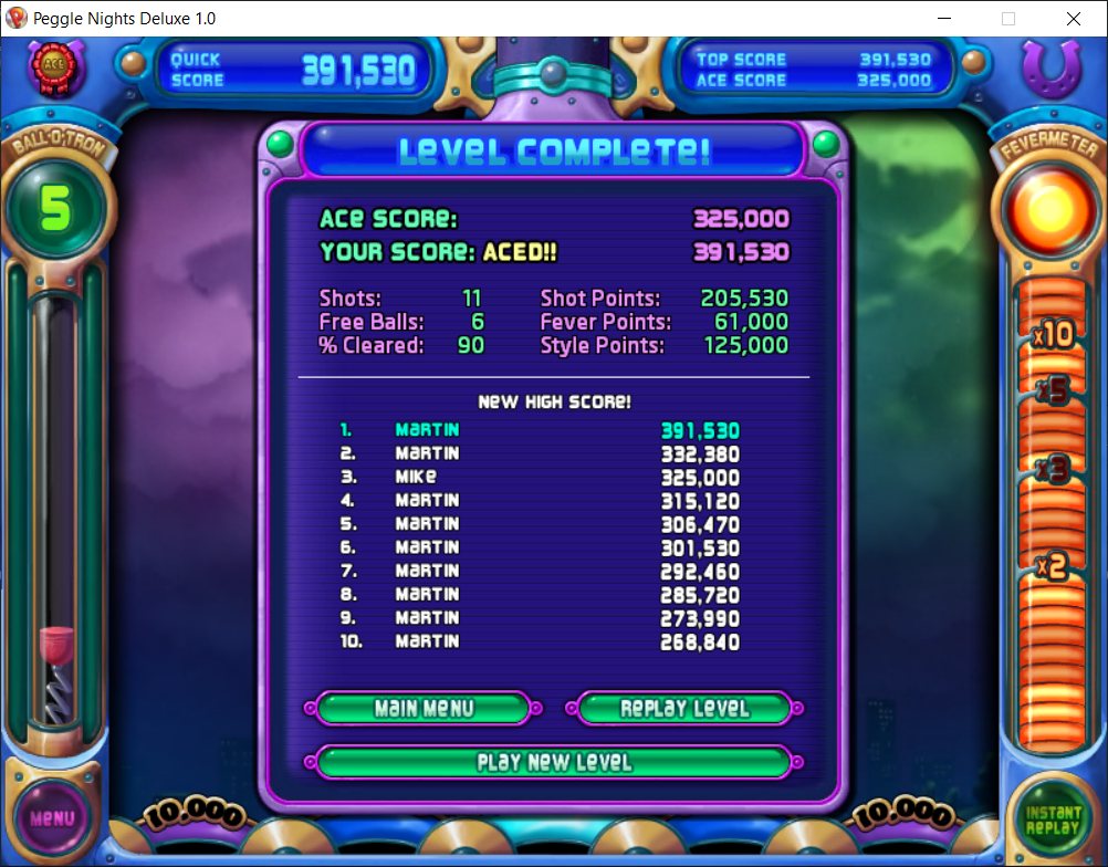 peggle nights bonus levels wow pack 1