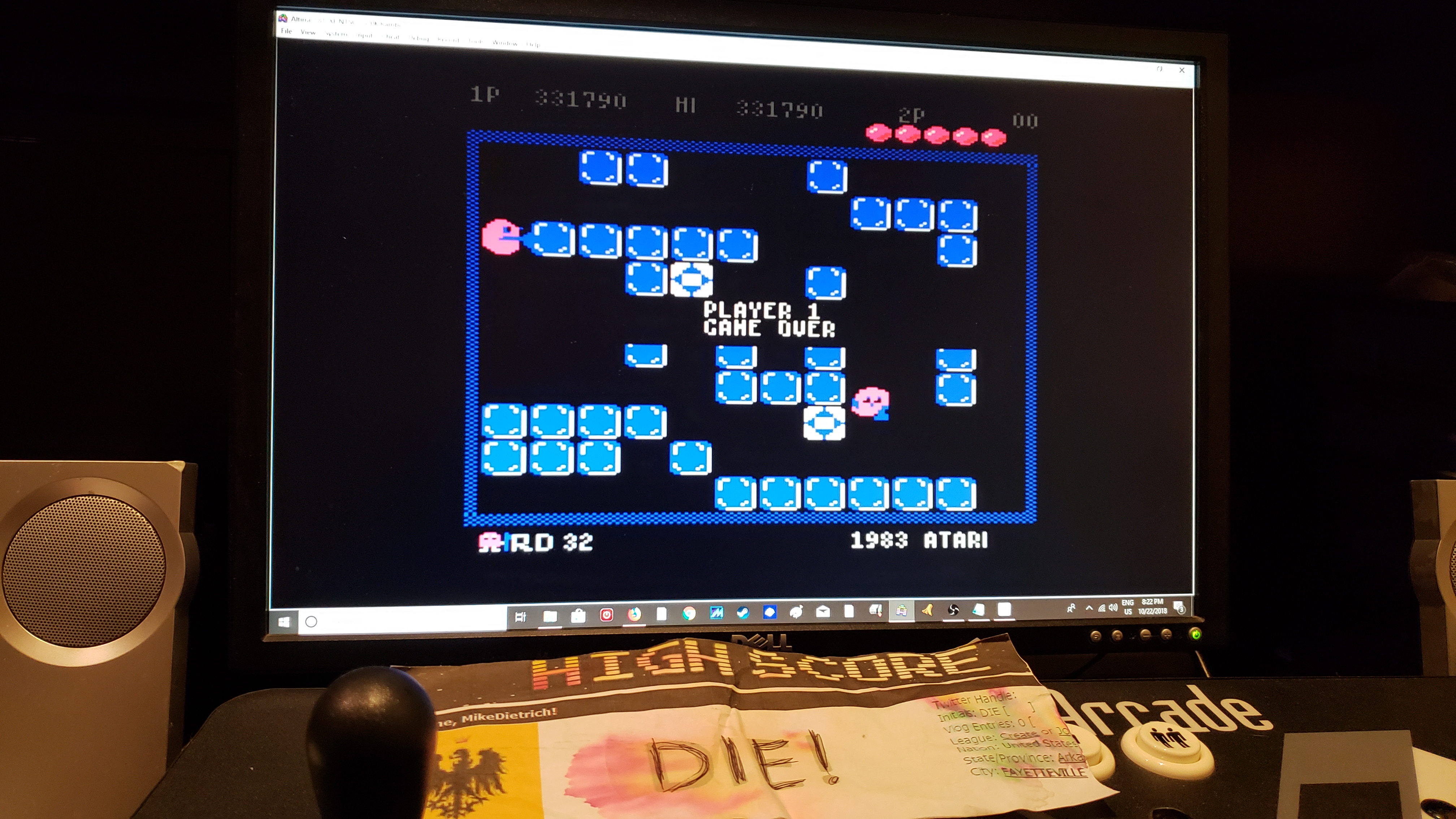 MikeDietrich: Pengo (Atari 400/800/XL/XE Emulated) 331,790 points on 2018-10-22 19:24:26