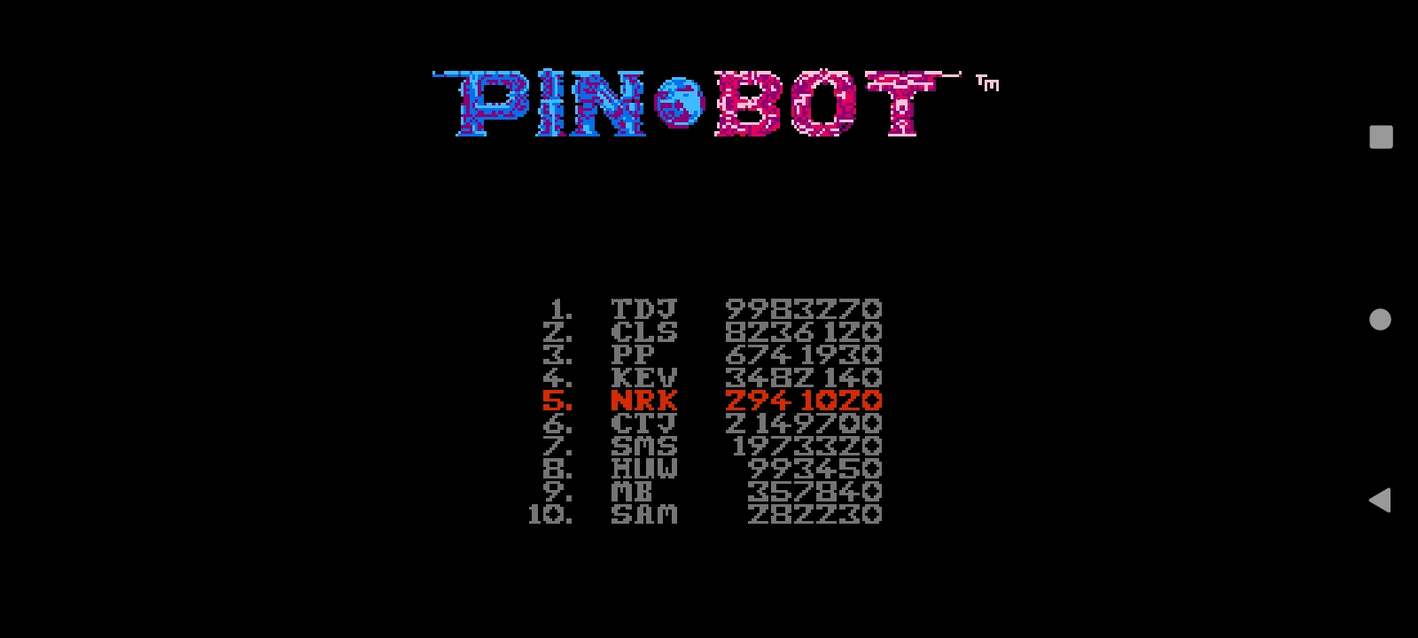 Pin*Bot 2,941,020 points