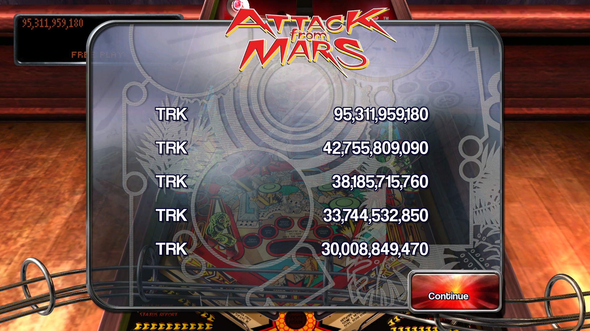 TheTrickster: Pinball Arcade: Attack From Mars (PC) 95,311,959,180 points on 2015-11-22 14:42:42