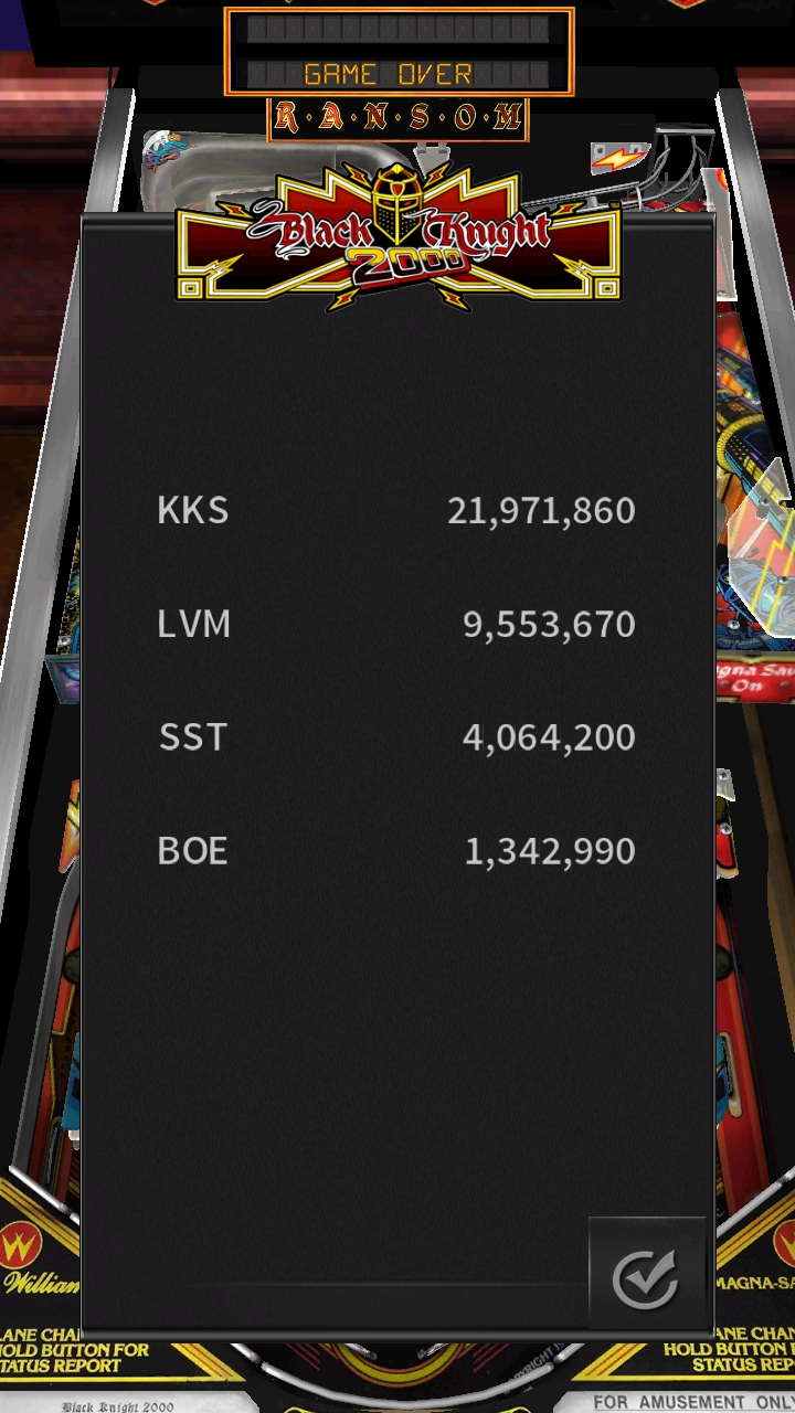 Pinball Arcade: Black Knight 2000 1,342,990 points
