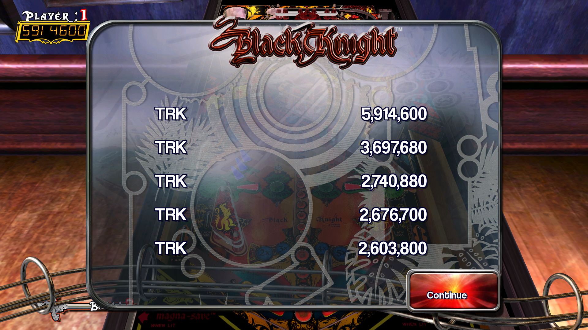 TheTrickster: Pinball Arcade: Black Knight (PC) 5,914,600 points on 2015-09-12 20:45:55