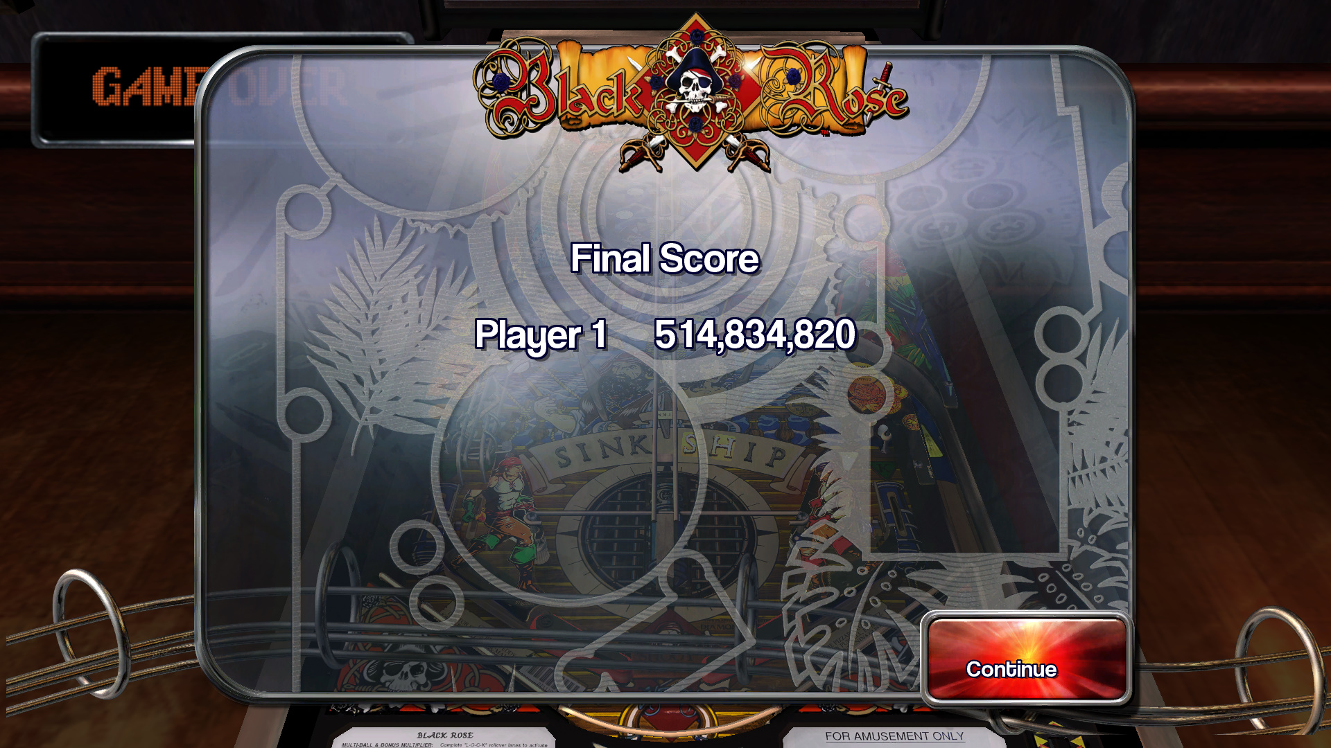 TheTrickster: Pinball Arcade: Black Rose (PC) 514,834,820 points on 2015-11-02 05:47:26