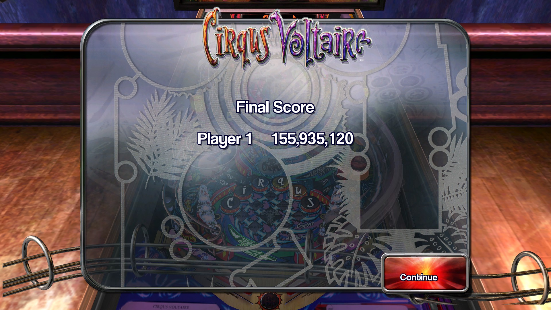 TheTrickster: Pinball Arcade: Circus Voltaire (PC) 155,935,120 points on 2015-11-27 19:35:36