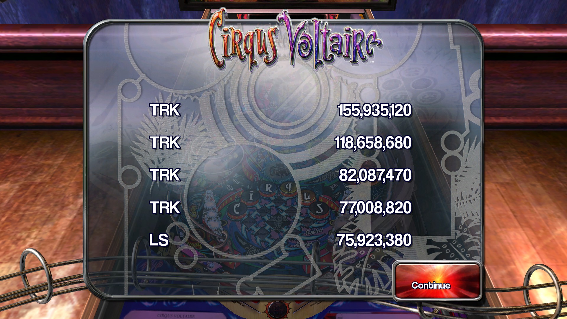 TheTrickster: Pinball Arcade: Circus Voltaire (PC) 155,935,120 points on 2015-11-27 19:35:36