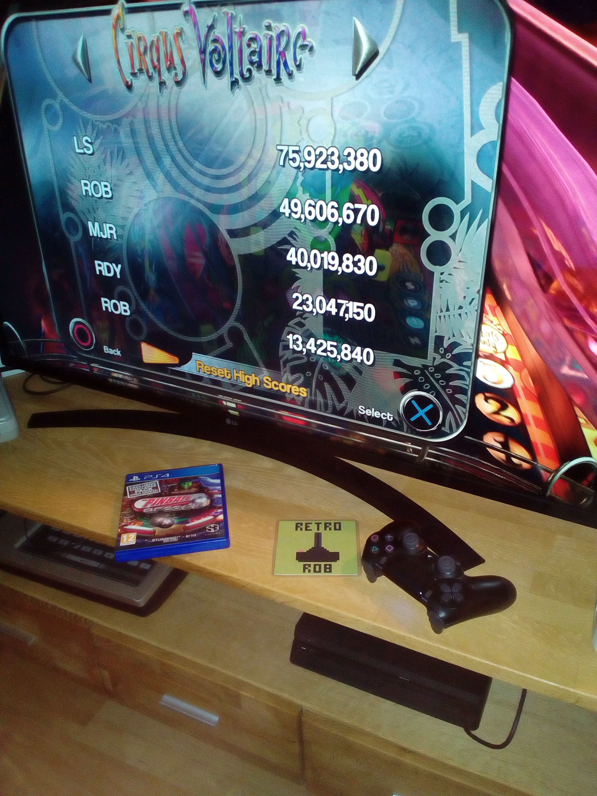 RetroRob: Pinball Arcade: Circus Voltaire (Playstation 4) 49,606,670 points on 2020-12-31 04:24:12