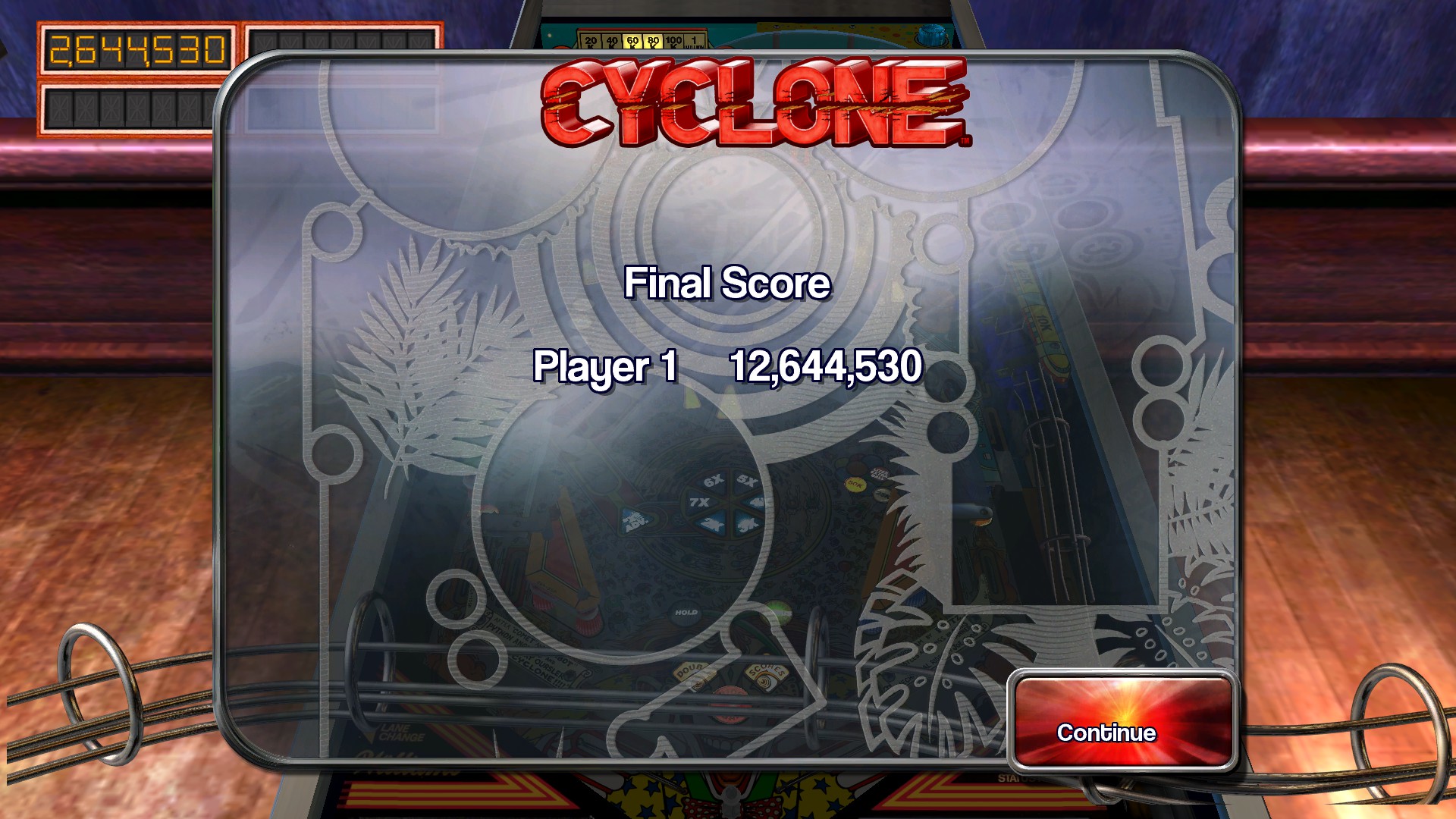 TheTrickster: Pinball Arcade: Cyclone (PC) 12,644,530 points on 2016-03-04 04:05:24