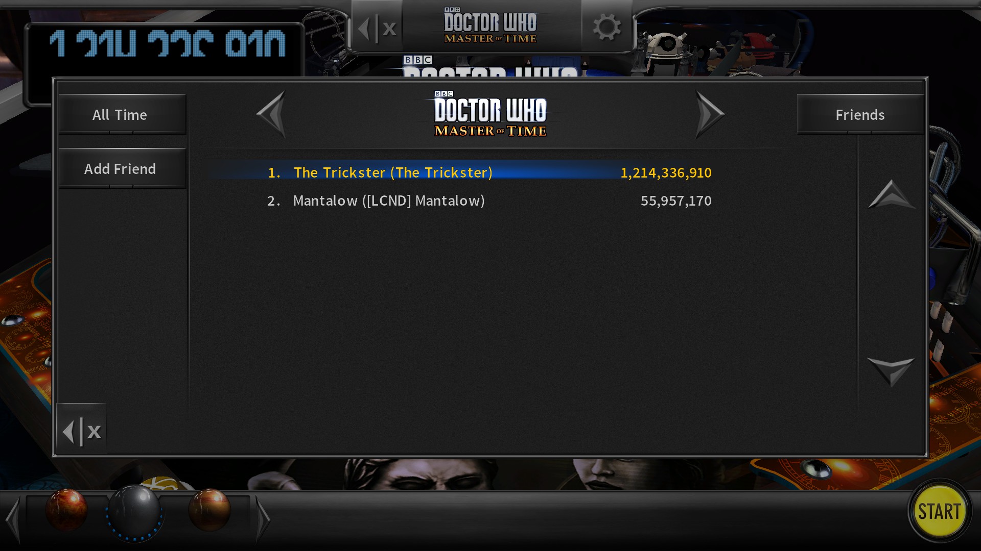 Pinball Arcade: Doctor Who: Master of Time 1,214,336,910 points