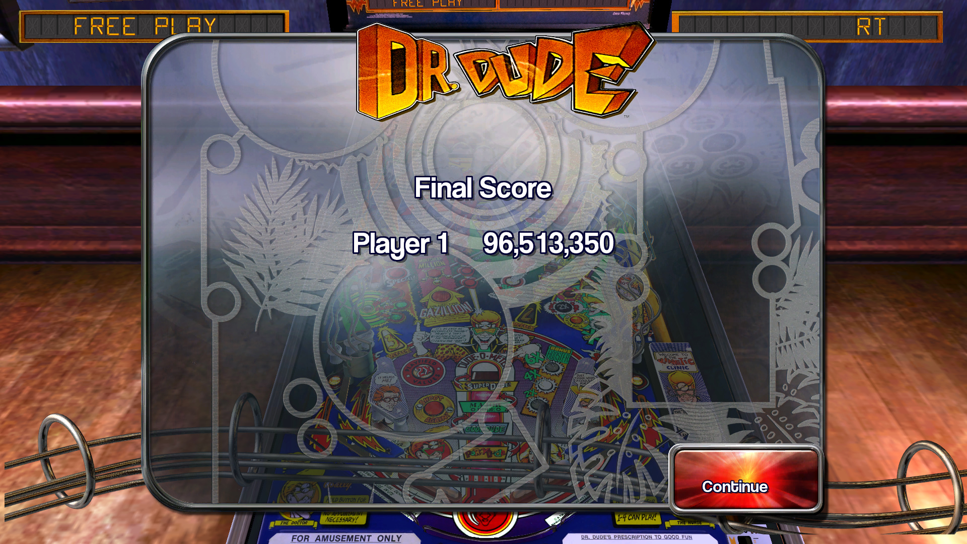 TheTrickster: Pinball Arcade: Dr. Dude (PC) 96,513,350 points on 2015-10-10 03:10:07