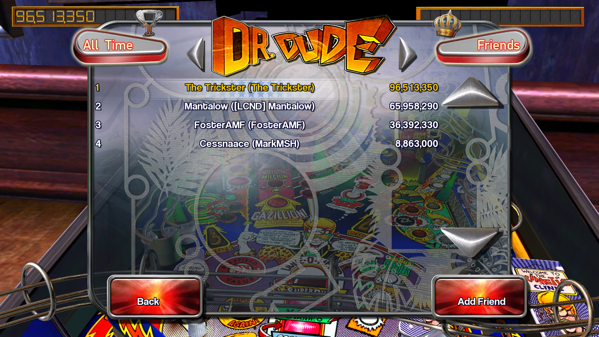 TheTrickster: Pinball Arcade: Dr. Dude (PC) 96,513,350 points on 2015-10-10 03:10:07