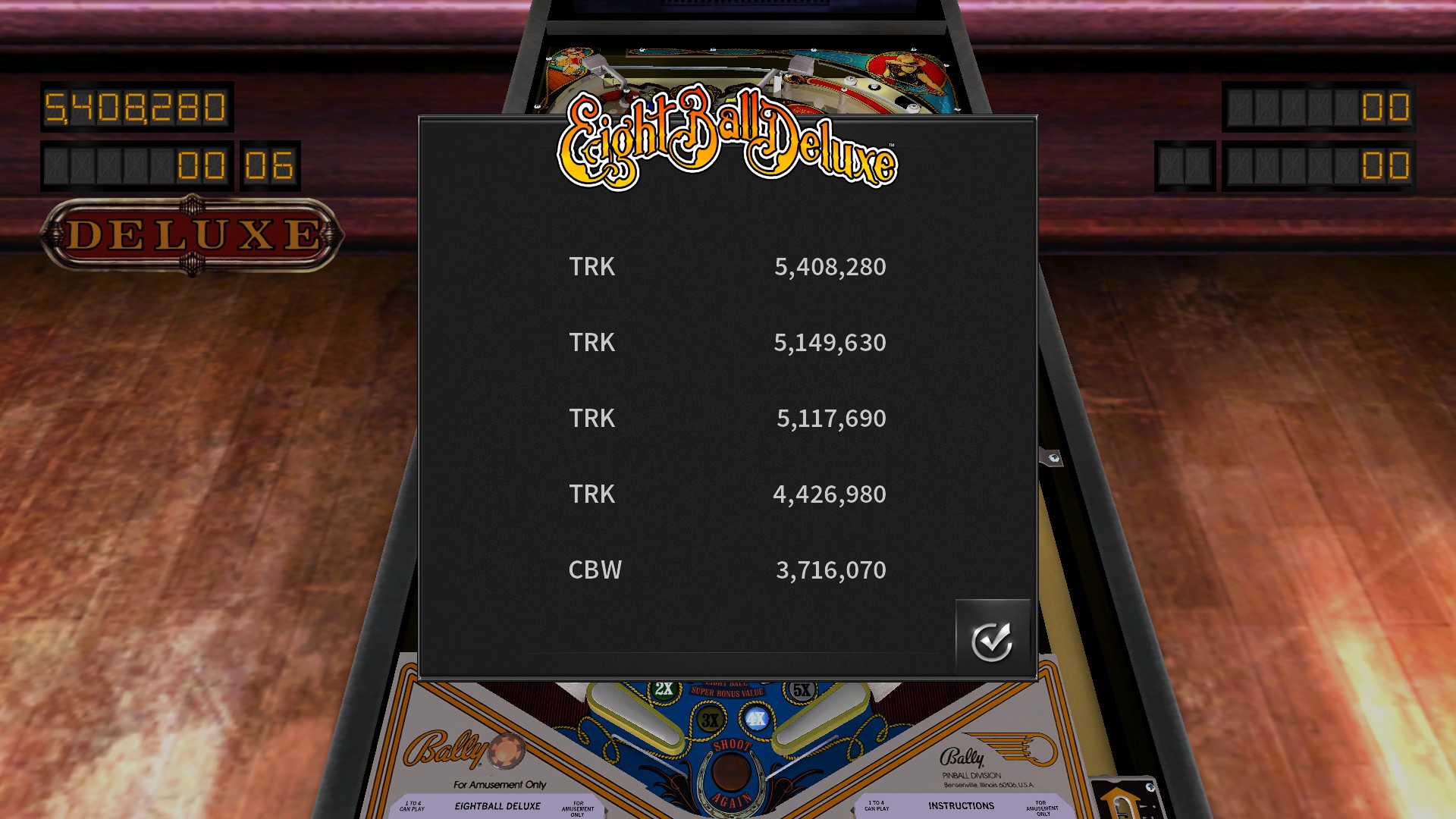 TheTrickster: Pinball Arcade: Eight Ball Deluxe (PC) 5,408,280 points on 2016-08-31 04:21:05