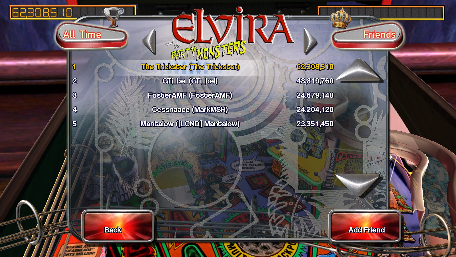 TheTrickster: Pinball Arcade: Elvira (PC) 62,308,510 points on 2015-12-04 05:18:25