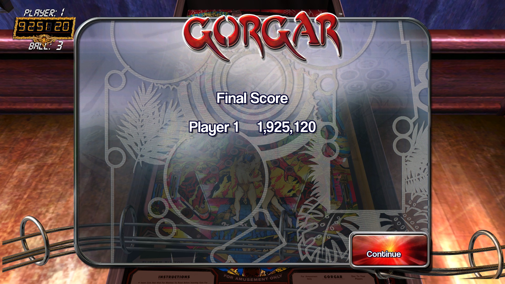 TheTrickster: Pinball Arcade: Gorgar (PC) 1,925,120 points on 2016-05-07 01:34:46