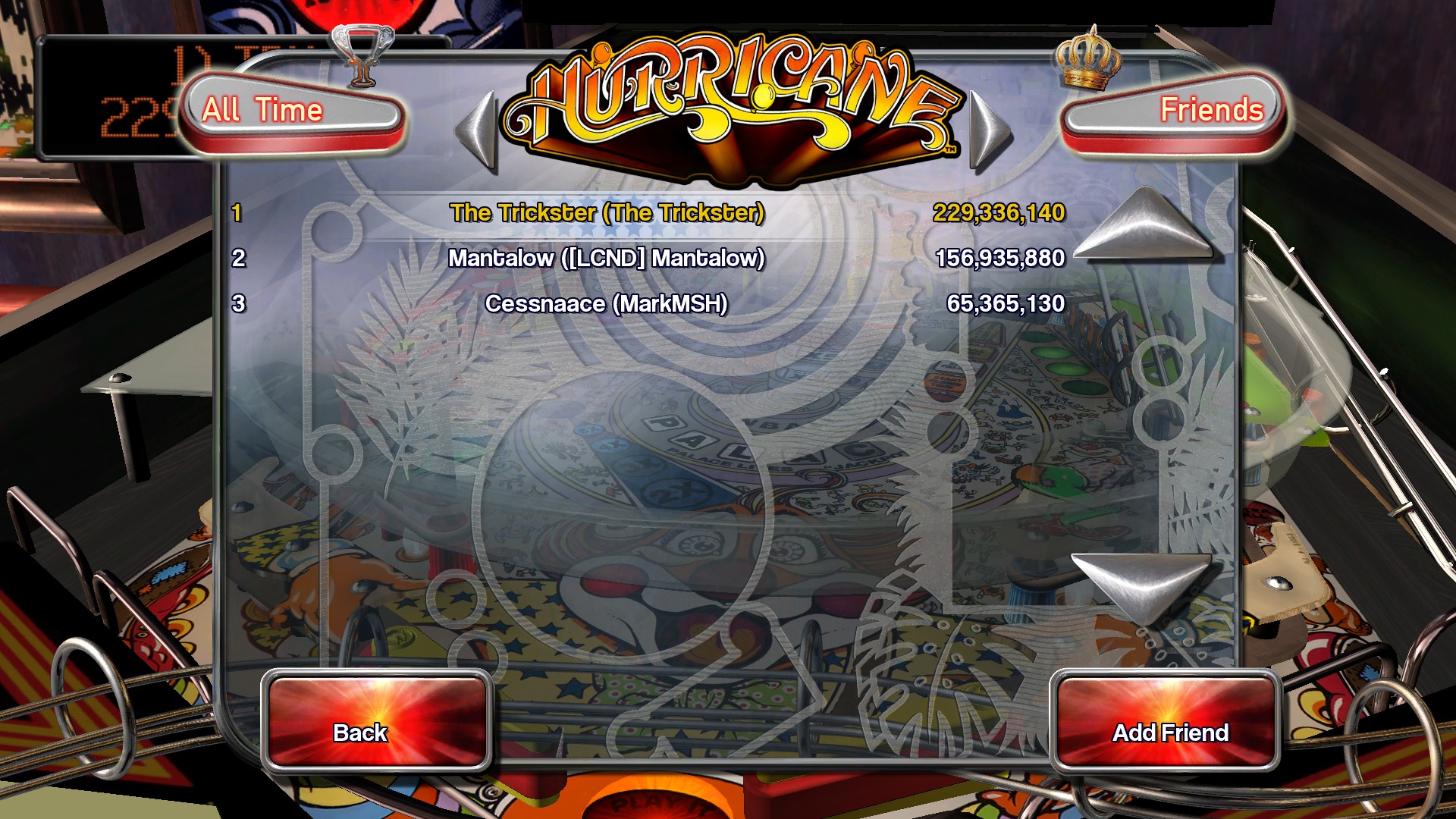 TheTrickster: Pinball Arcade: Hurricane (PC) 229,336,140 points on 2016-04-21 07:44:08