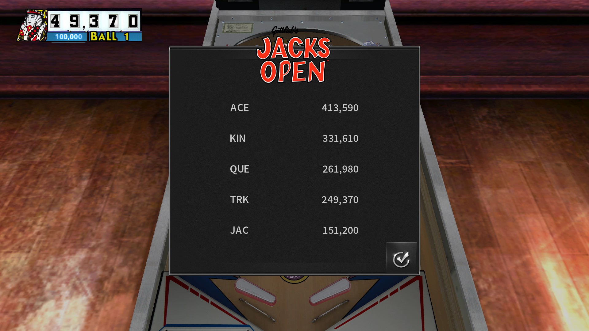 TheTrickster: Pinball Arcade: Jacks Open (PC) 249,370 points on 2016-12-05 03:59:01
