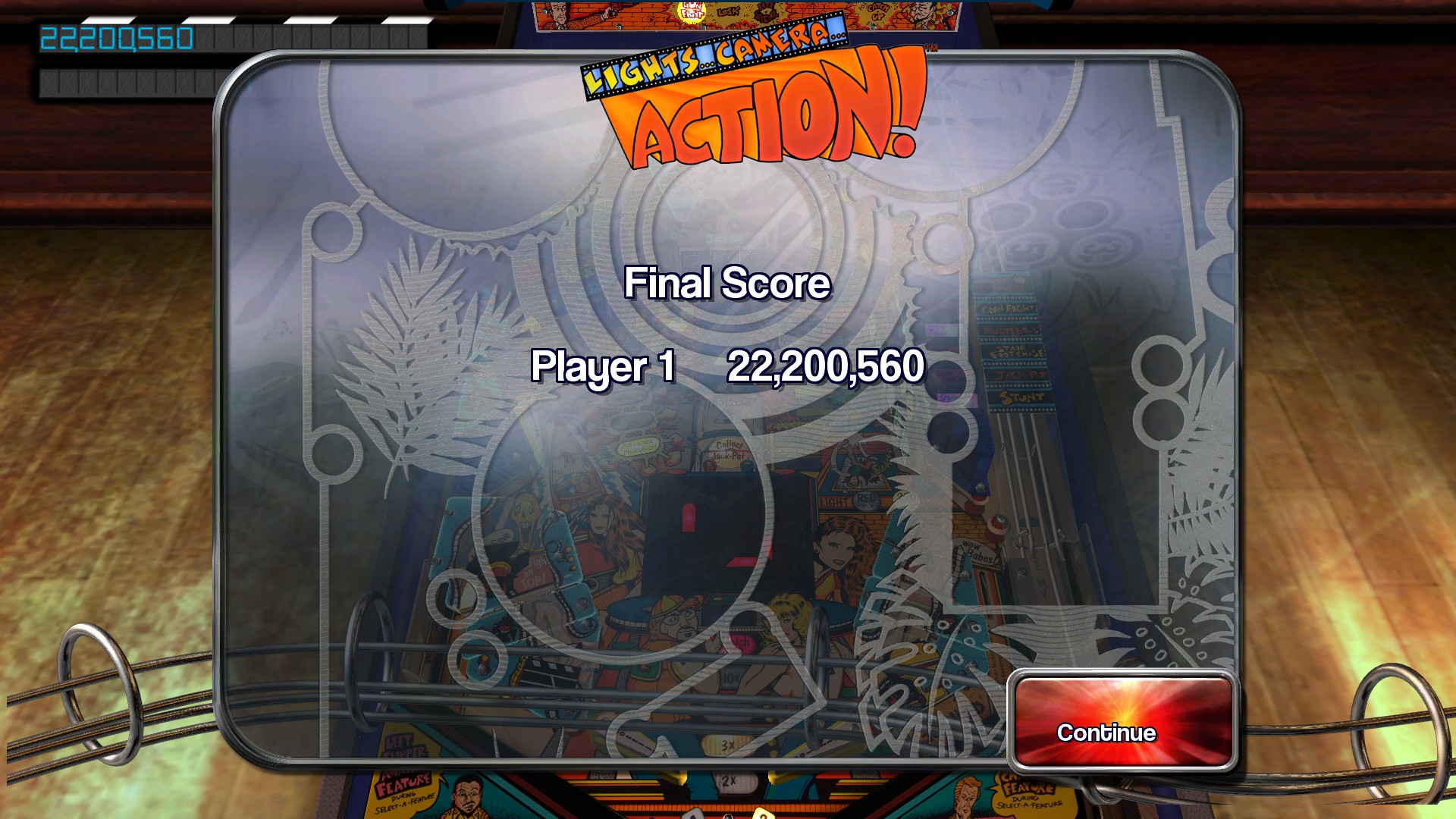 TheTrickster: Pinball Arcade: Lights...Camera...Action! (PC) 22,200,560 points on 2016-03-05 18:24:43