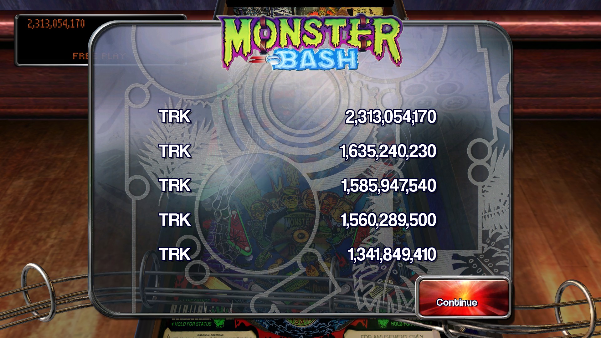 TheTrickster: Pinball Arcade: Monster Bash (PC) 2,313,054,170 points on 2016-06-09 04:55:07