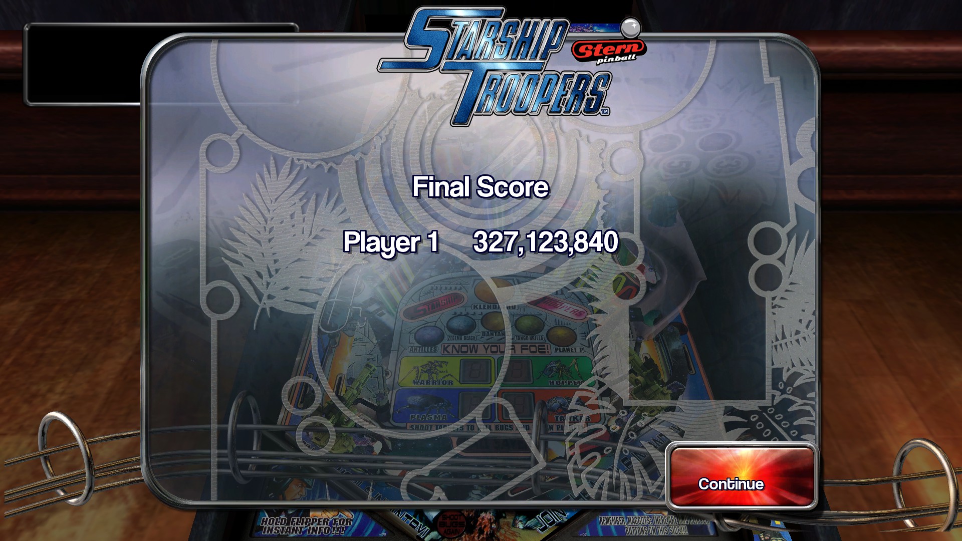 TheTrickster: Pinball Arcade: Starship Troopers (PC) 327,123,840 points on 2016-03-02 04:13:01