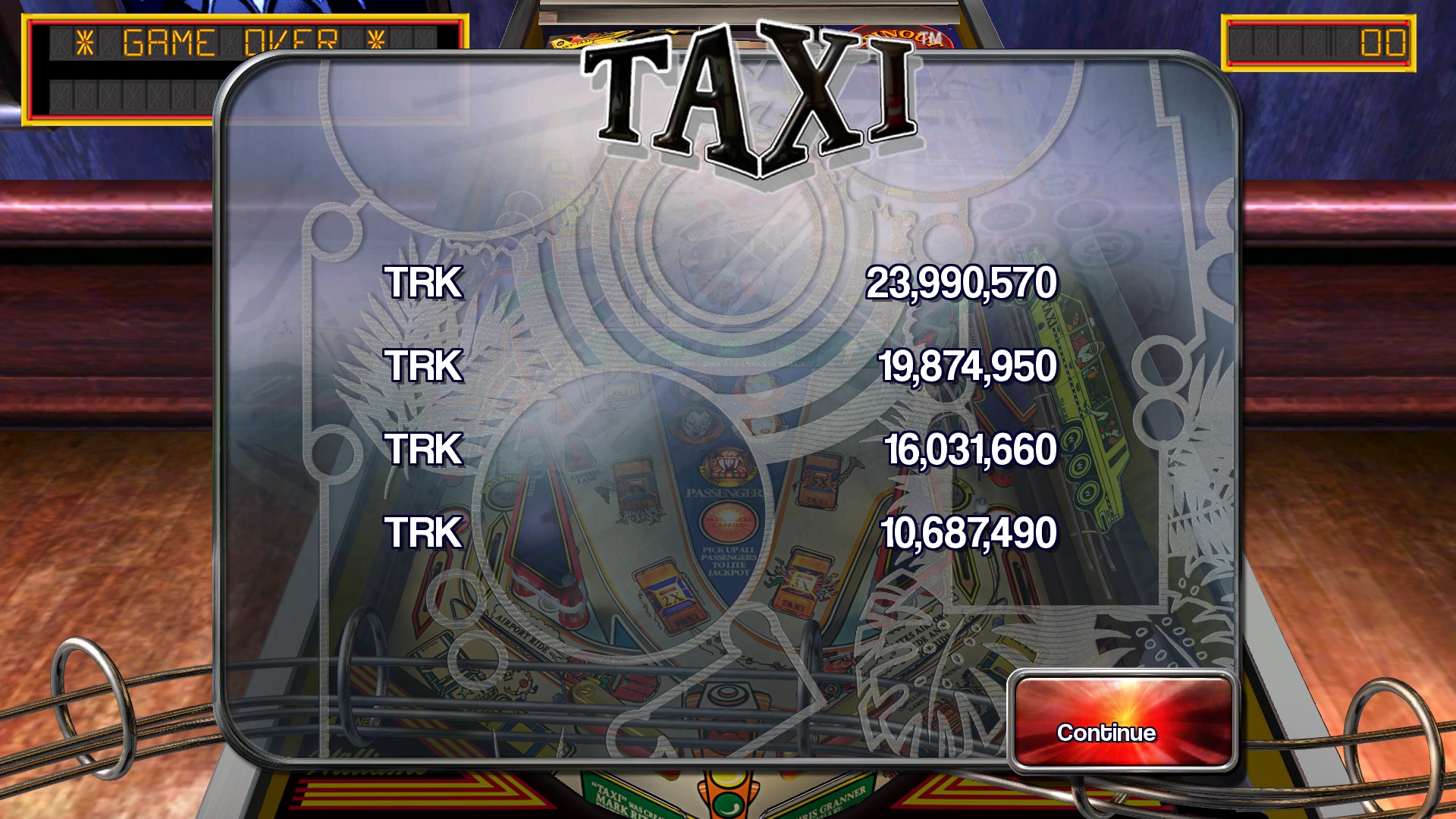 TheTrickster: Pinball Arcade: Taxi (PC) 23,990,570 points on 2016-03-02 06:36:13