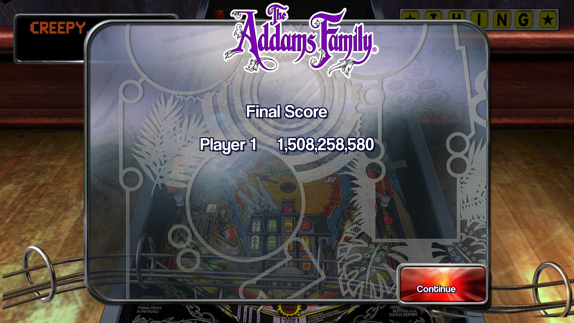 TheTrickster: Pinball Arcade: The Addams Family (PC) 1,508,258,580 points on 2015-11-12 17:13:05