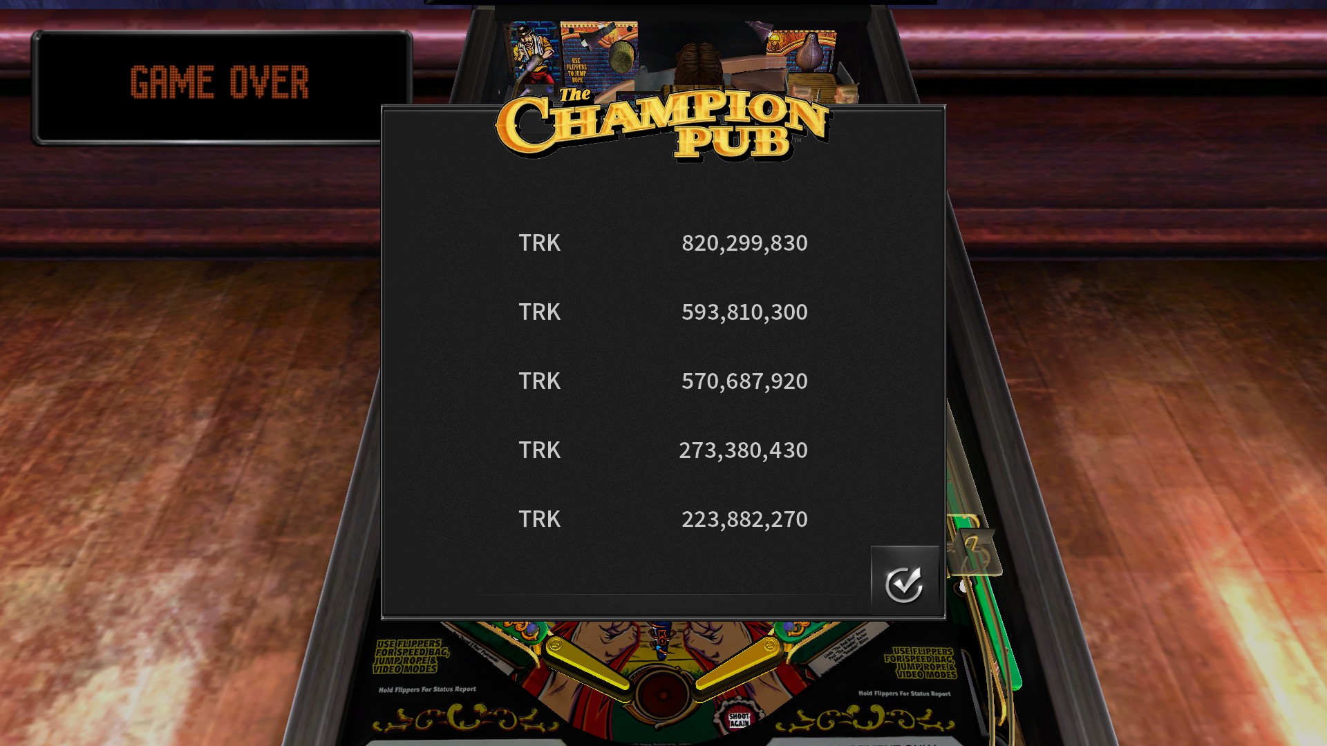 TheTrickster: Pinball Arcade: The Champion Pub (PC) 820,299,830 points on 2016-11-18 22:56:19