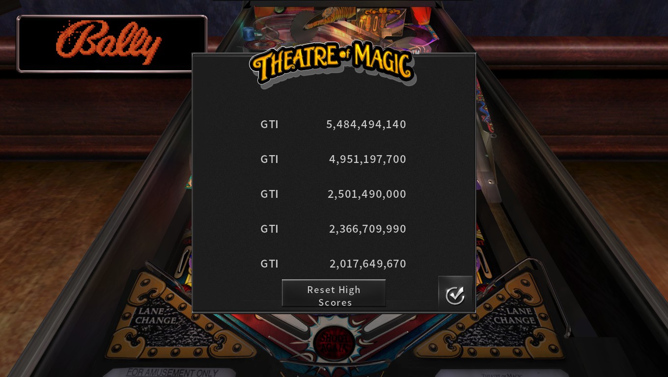 GTibel: Pinball Arcade: Theatre of Magic (PC) 5,484,494,140 points on 2020-07-15 05:06:38