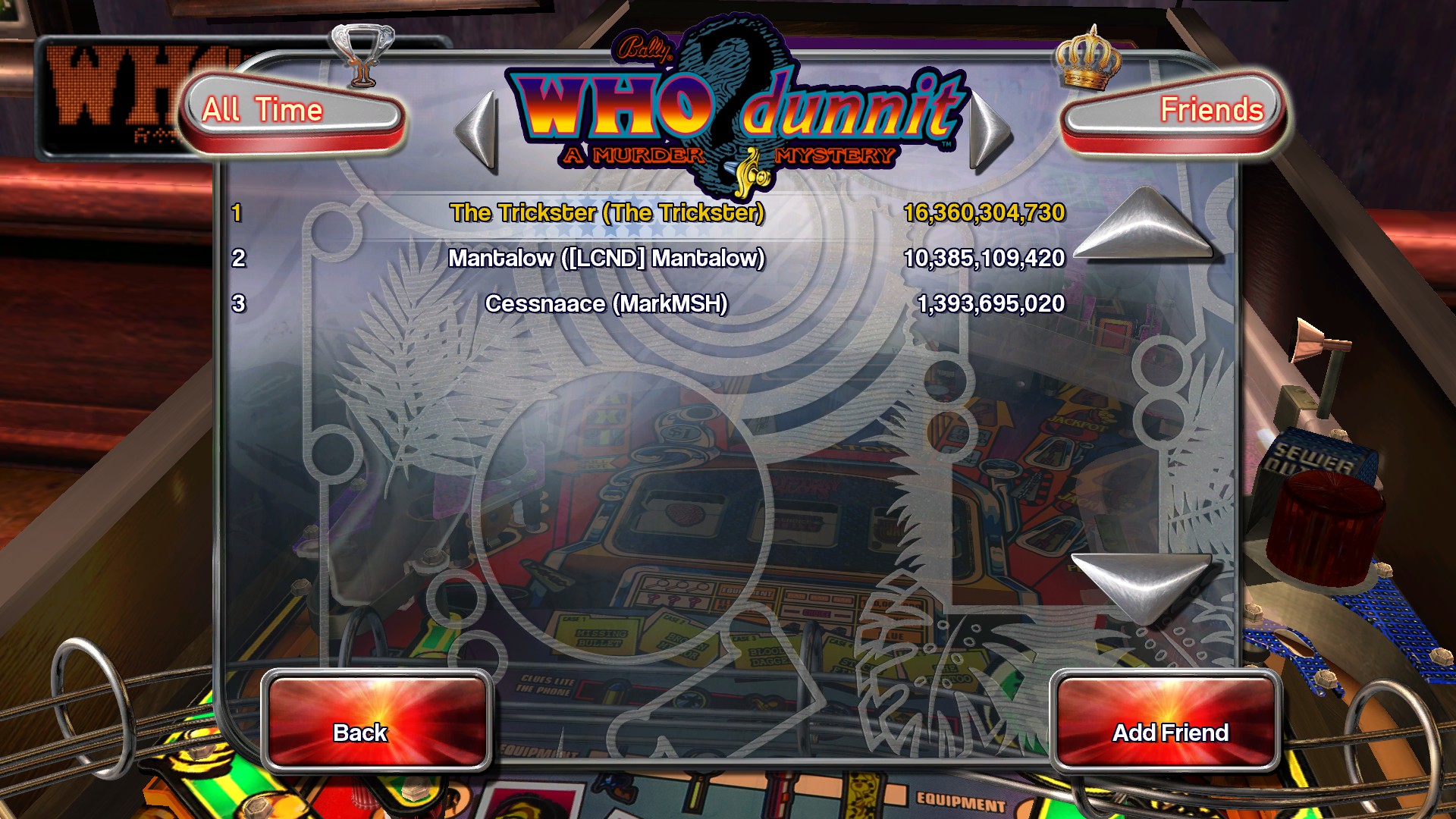 TheTrickster: Pinball Arcade: WHO Dunnit (PC) 16,360,304,730 points on 2015-11-23 01:11:06