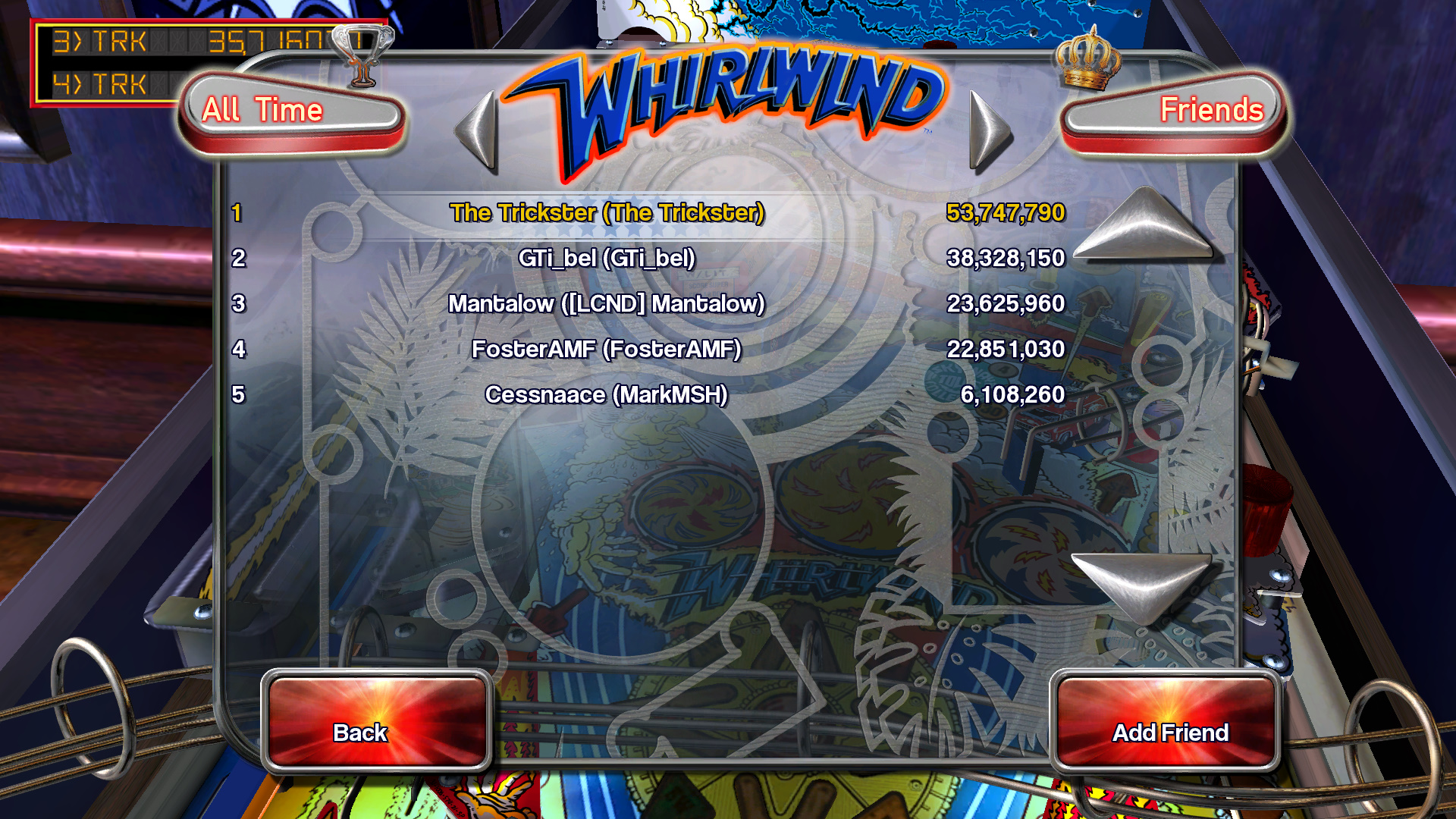 TheTrickster: Pinball Arcade: Whirlwind (PC) 53,747,790 points on 2015-10-10 15:33:12