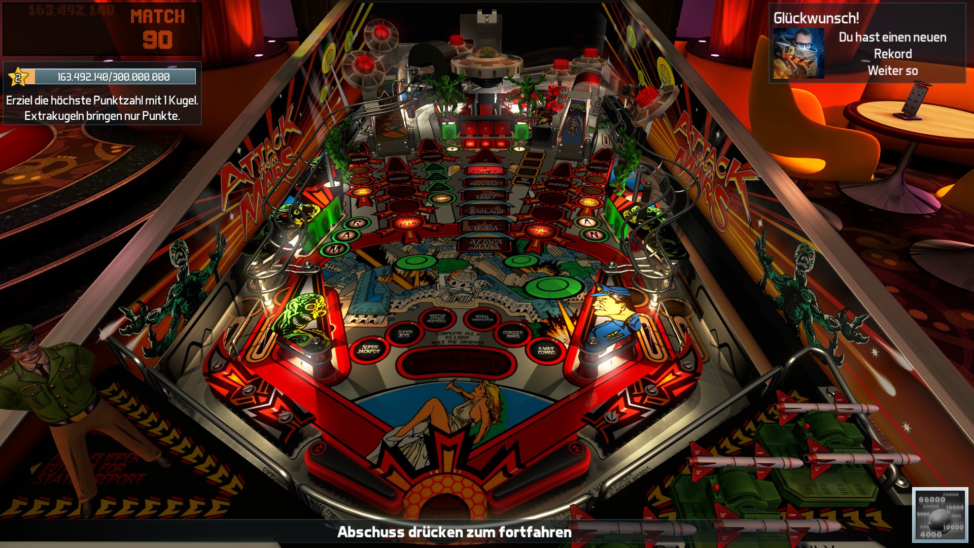 Pinball FX3: Attack From Mars [1 Ball] 163,492,140 points
