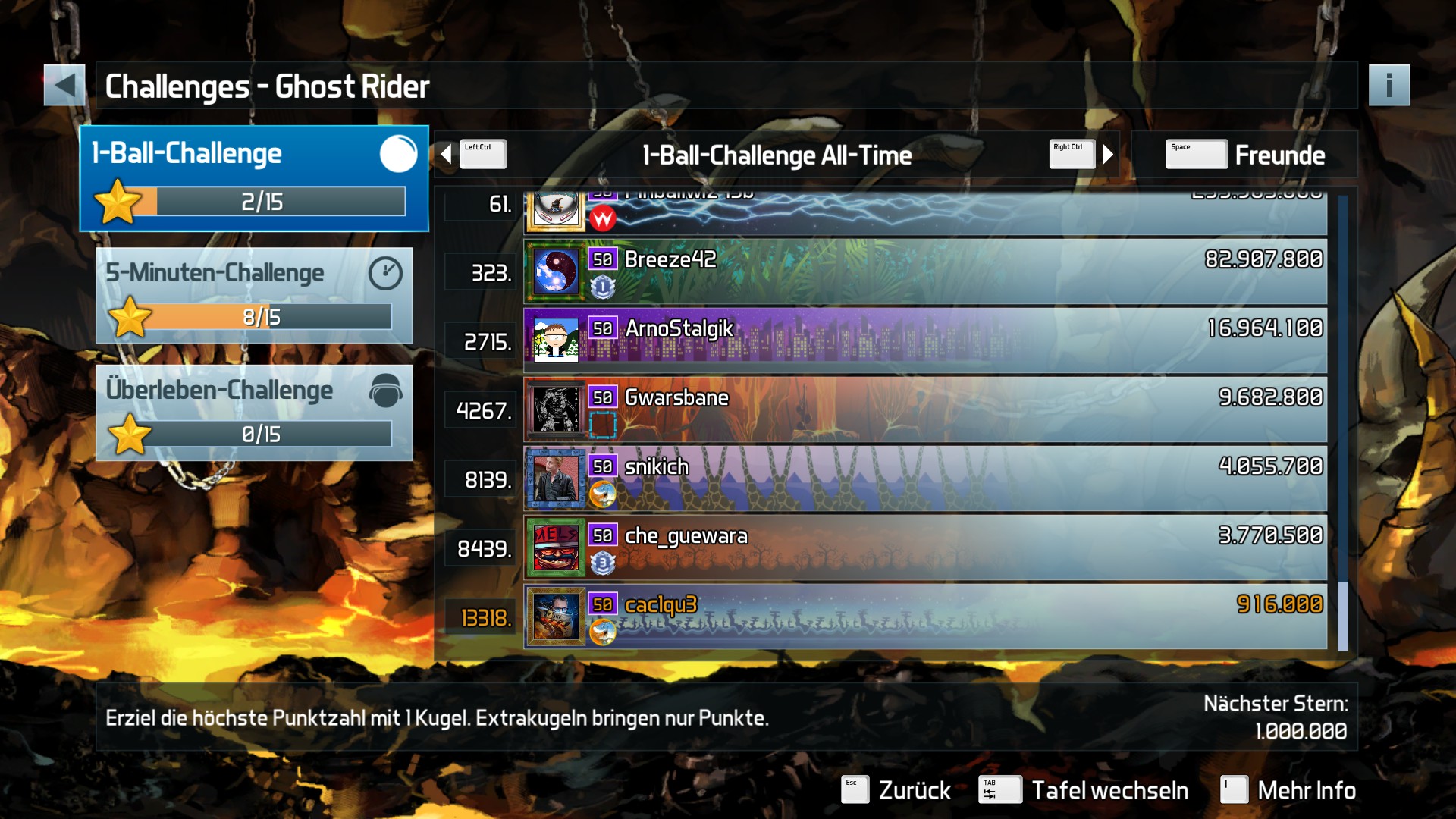 e2e4: Pinball FX3: Ghost Rider [1 Ball] (PC) 916,000 points on 2022-06-16 19:11:42