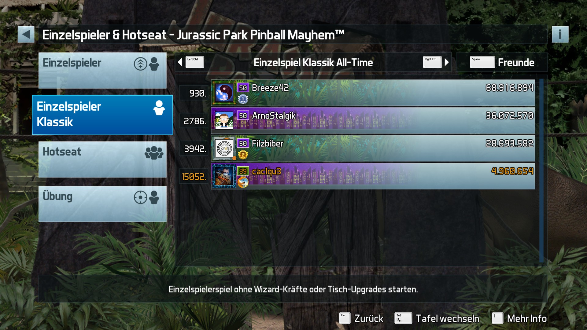 e2e4: Pinball FX3: Jurassic Park Pinball Mayhem [Classic] (PC) 4,960,654 points on 2022-05-15 18:09:39