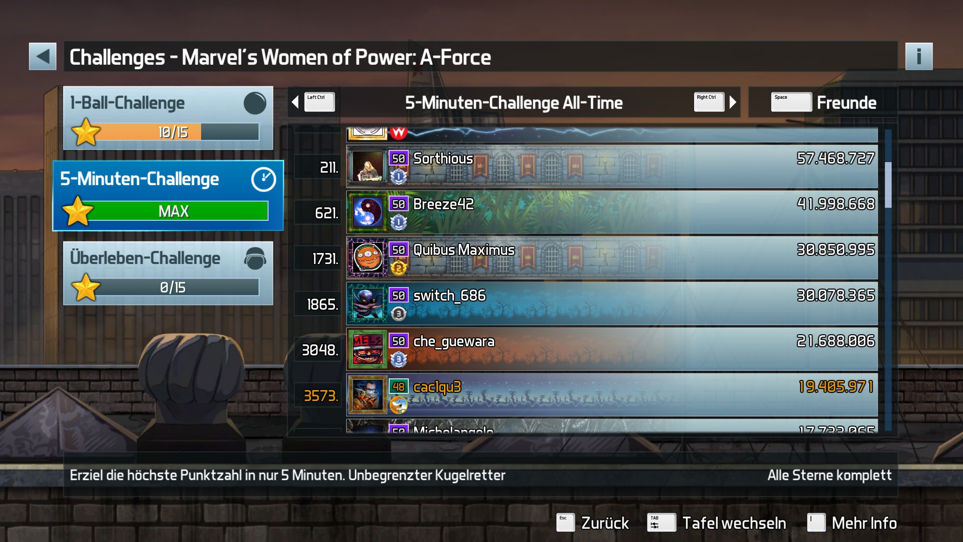 e2e4: Pinball FX3: Marvel’s Women Of Power: A-Force [5 Minute] (PC) 19,405,971 points on 2022-06-12 10:55:37