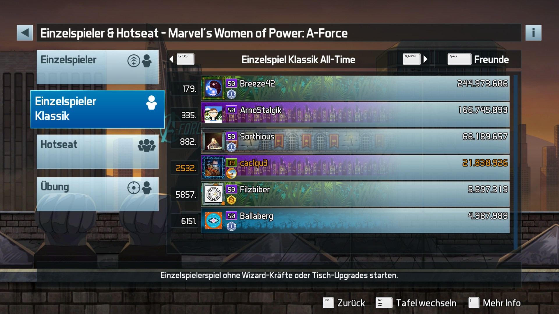 e2e4: Pinball FX3: Marvel’s Women of Power: A-Force [Classic] (PC) 21,830,926 points on 2022-05-16 00:33:46
