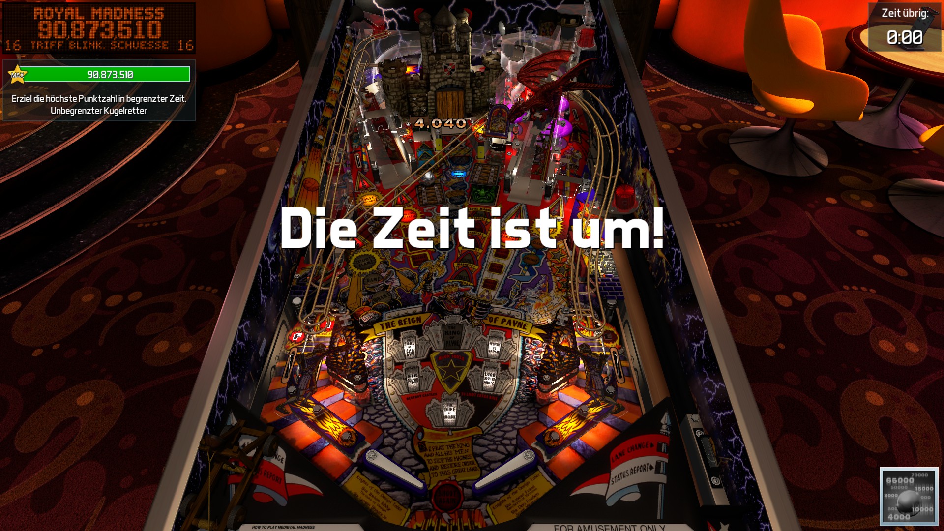 e2e4: Pinball FX3: Medieval Madness [5 Minute] (PC) 90,873,510 points on 2022-06-20 12:35:49