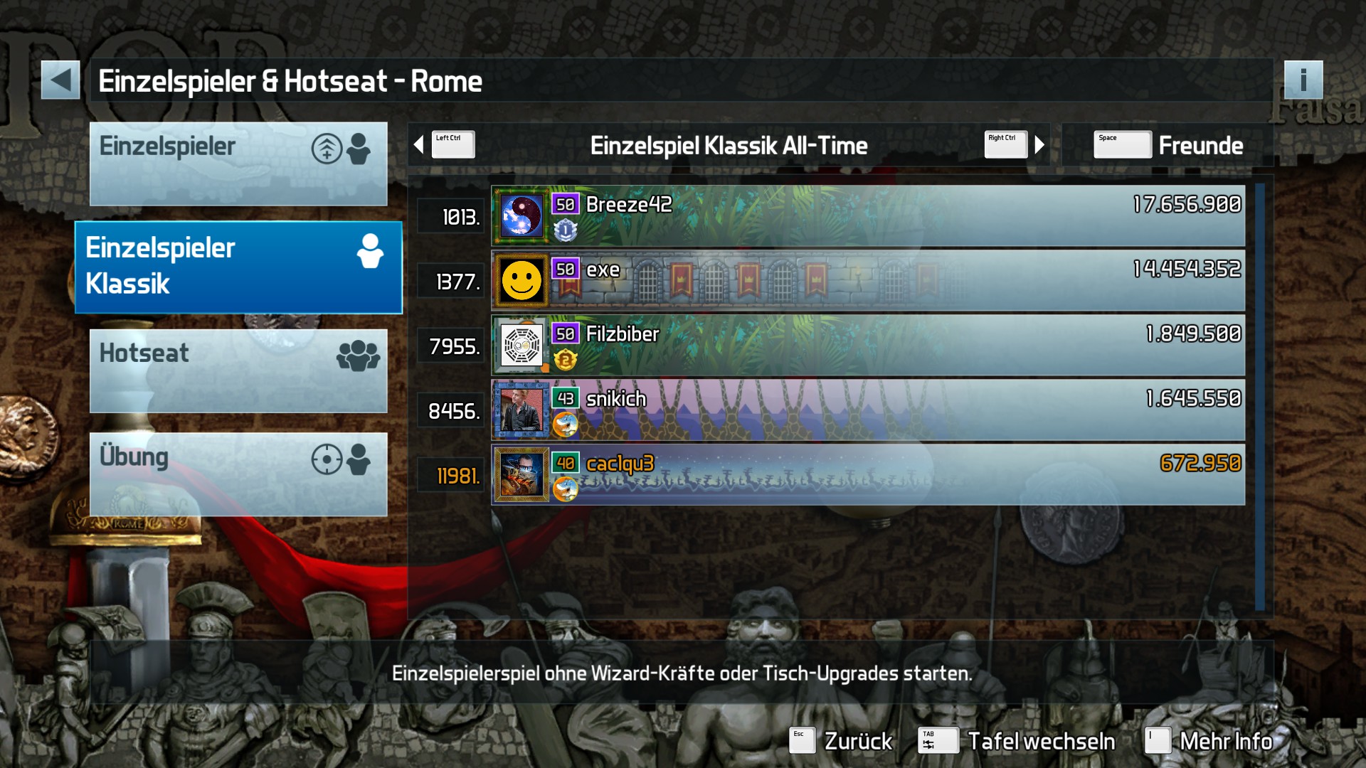 e2e4: Pinball FX3: Rome [Classic] (PC) 672,950 points on 2022-05-18 05:31:03