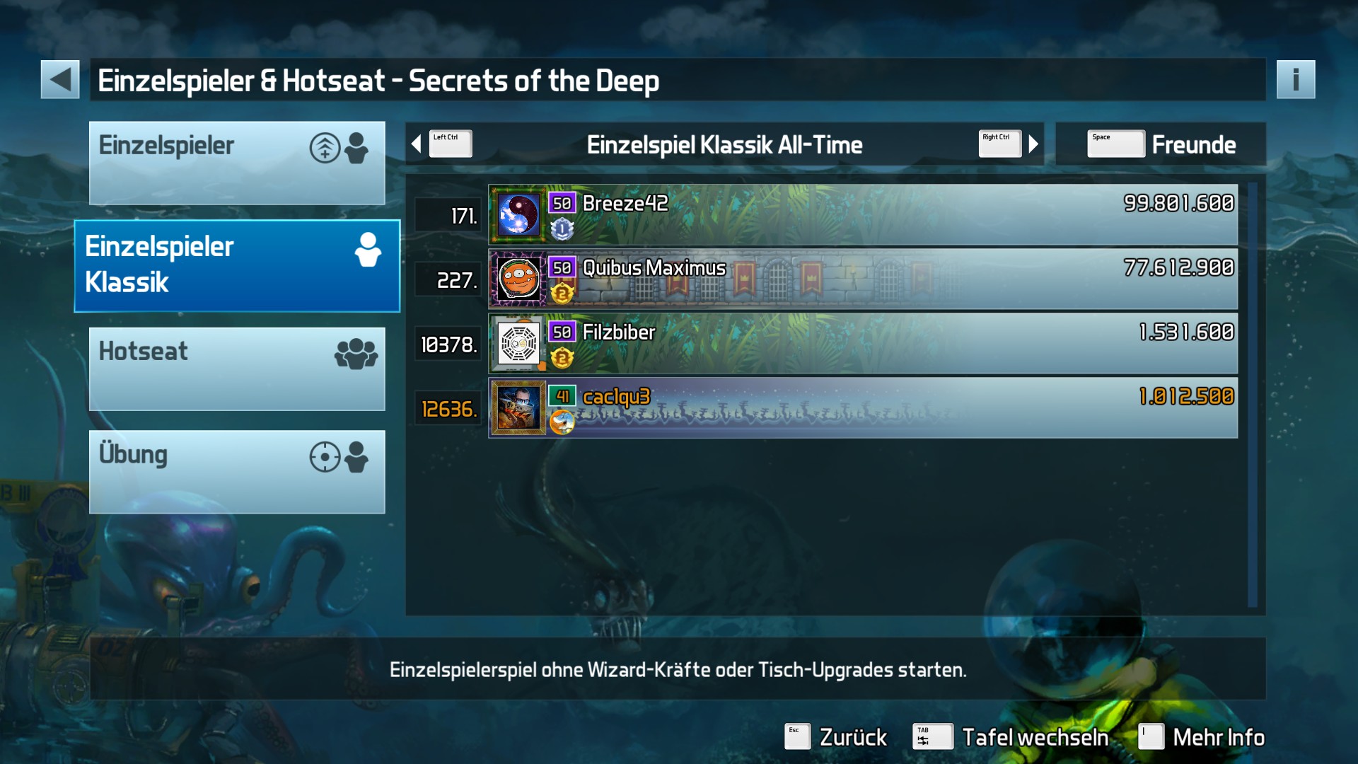 e2e4: Pinball FX3: Secrets of the Deep [Classic] (PC) 1,012,500 points on 2022-05-18 17:02:26