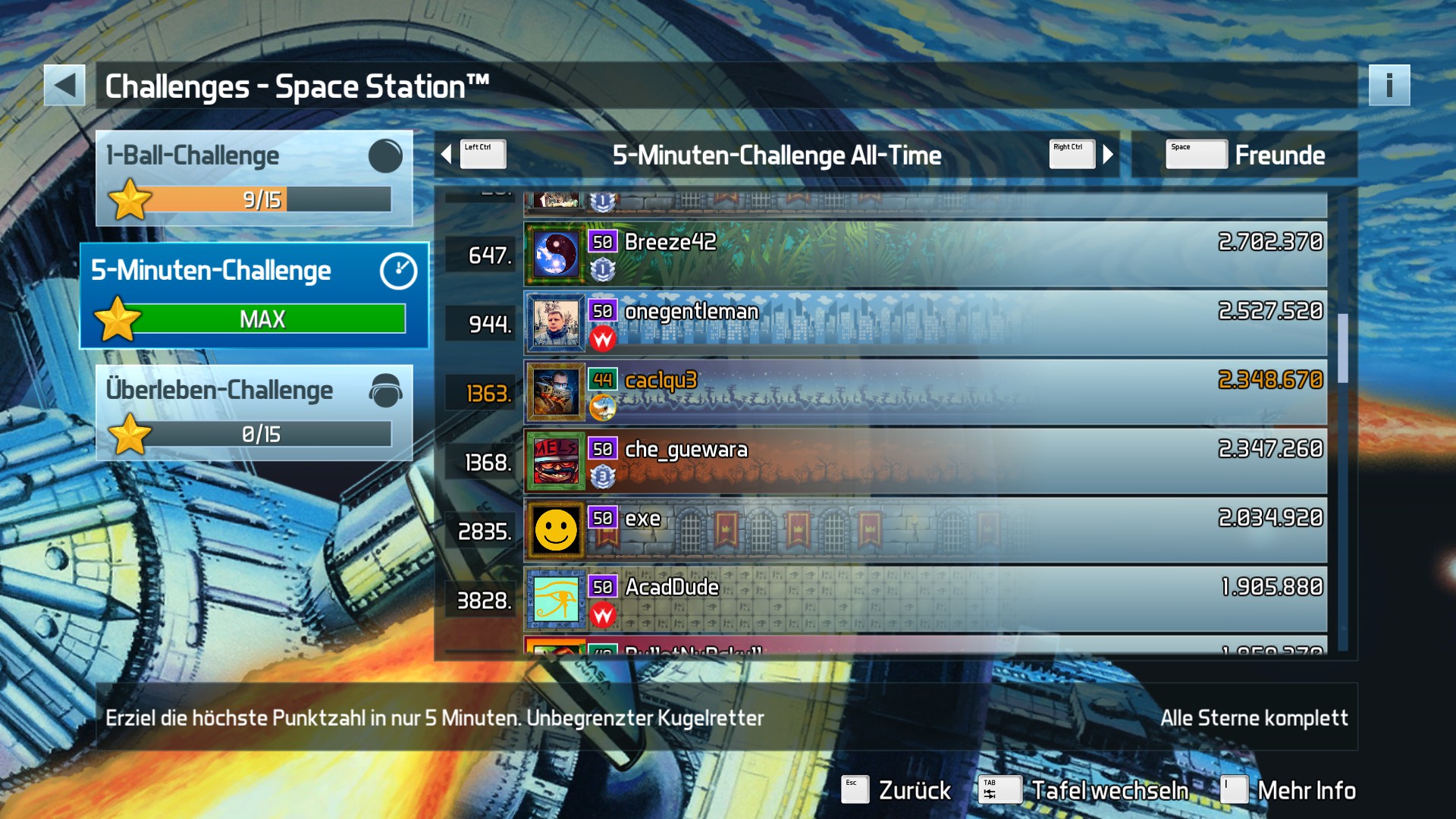 e2e4: Pinball FX3: Space Station [5 Minute] (PC) 2,348,670 points on 2022-05-24 11:03:52
