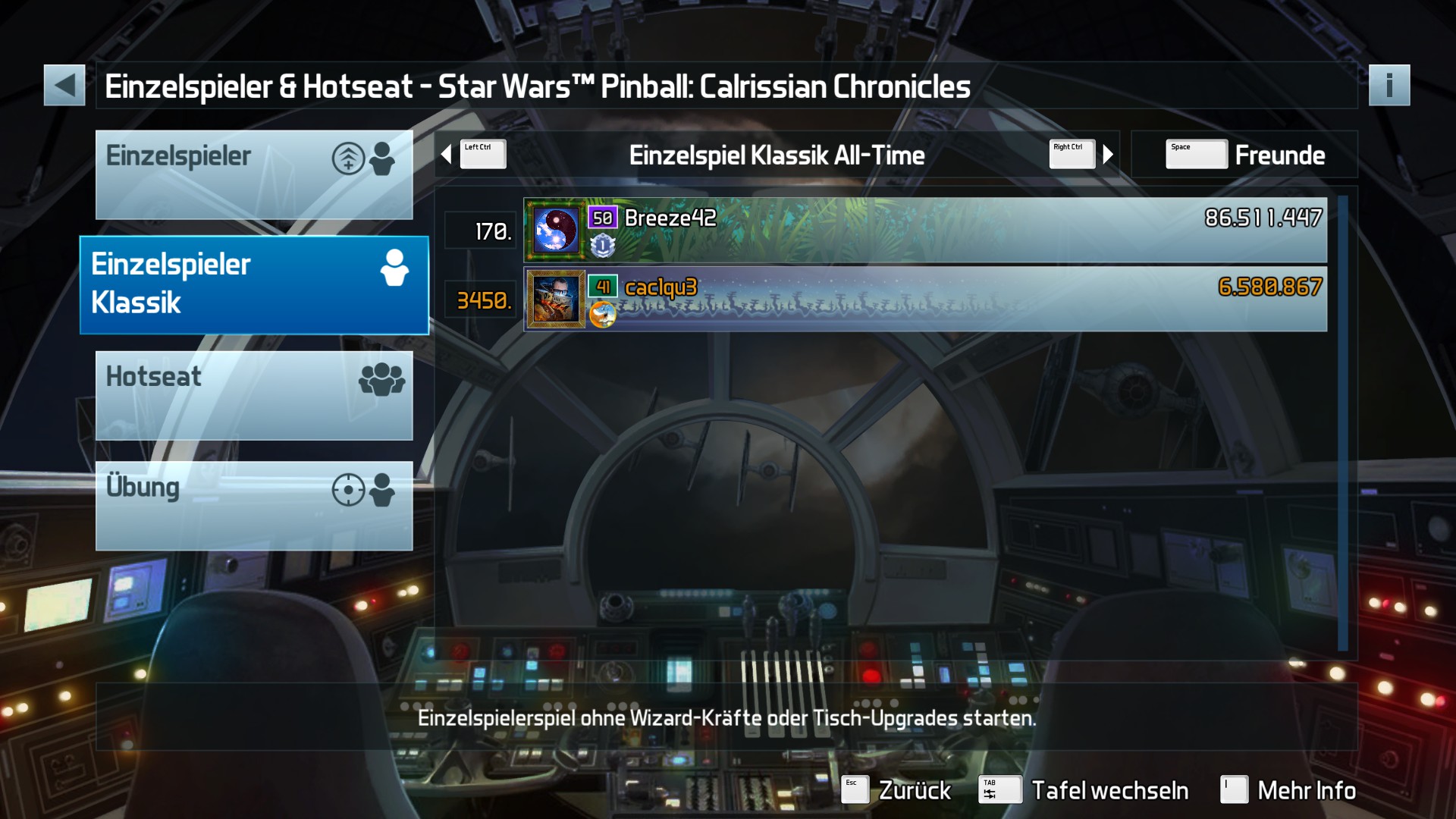 e2e4: Pinball FX3: Star Wars Pinball: Calrissian Chronicals [Classic] (PC) 6,580,867 points on 2022-05-19 01:47:01