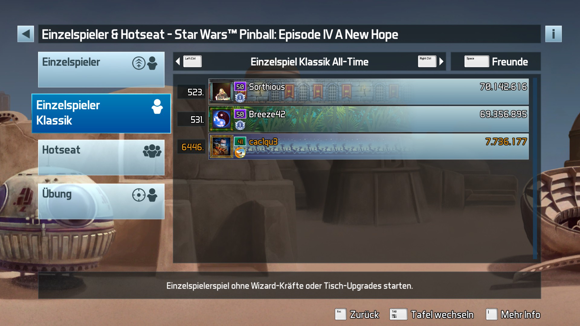 e2e4: Pinball FX3: Star Wars Pinball: Episode IV A New Hope [Classic] (PC) 7,736,177 points on 2022-05-19 06:48:25