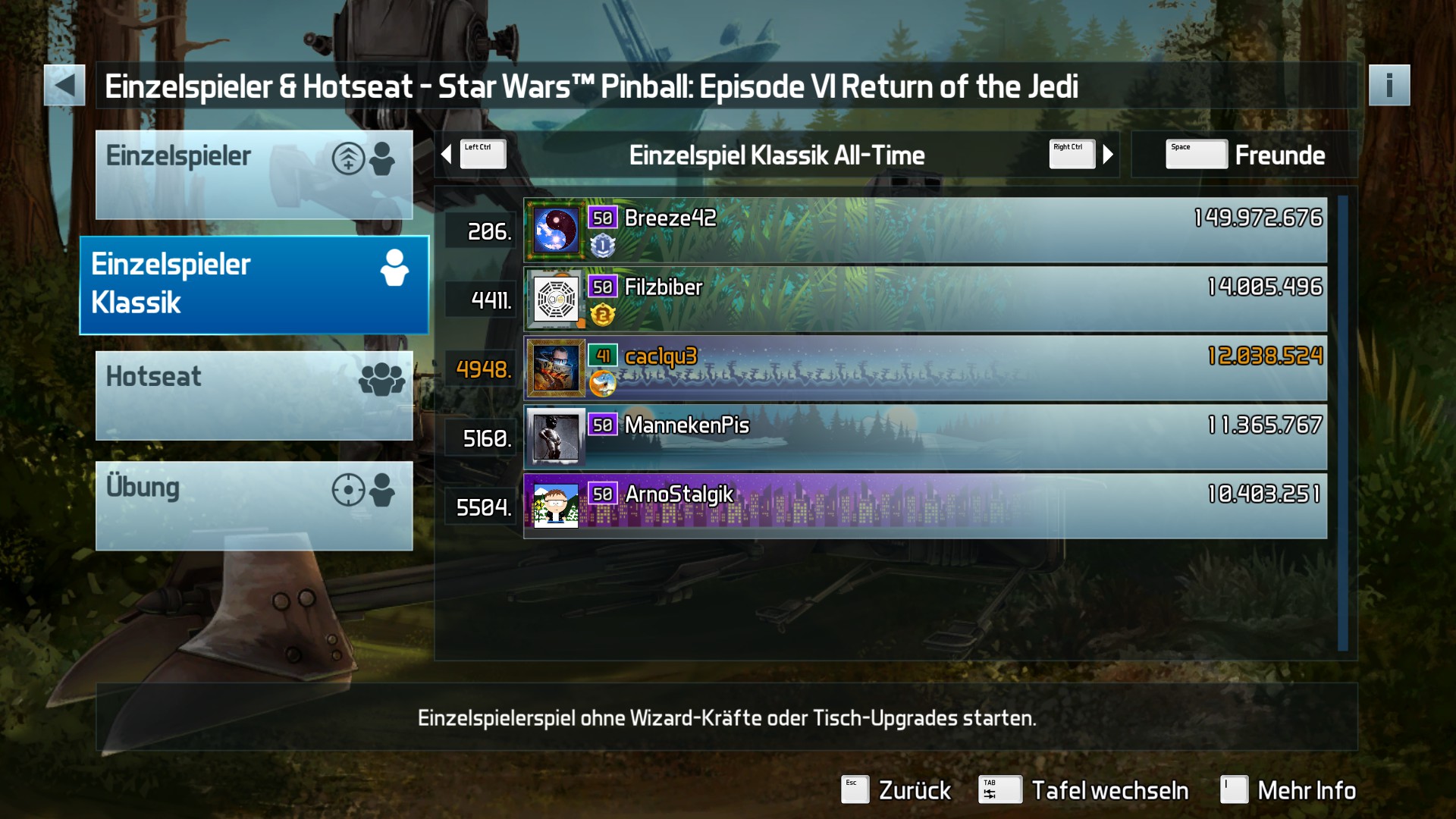 e2e4: Pinball FX3: Star Wars Pinball: Episode VI Return of the Jedi [Classic] (PC) 12,038,524 points on 2022-05-19 07:08:51