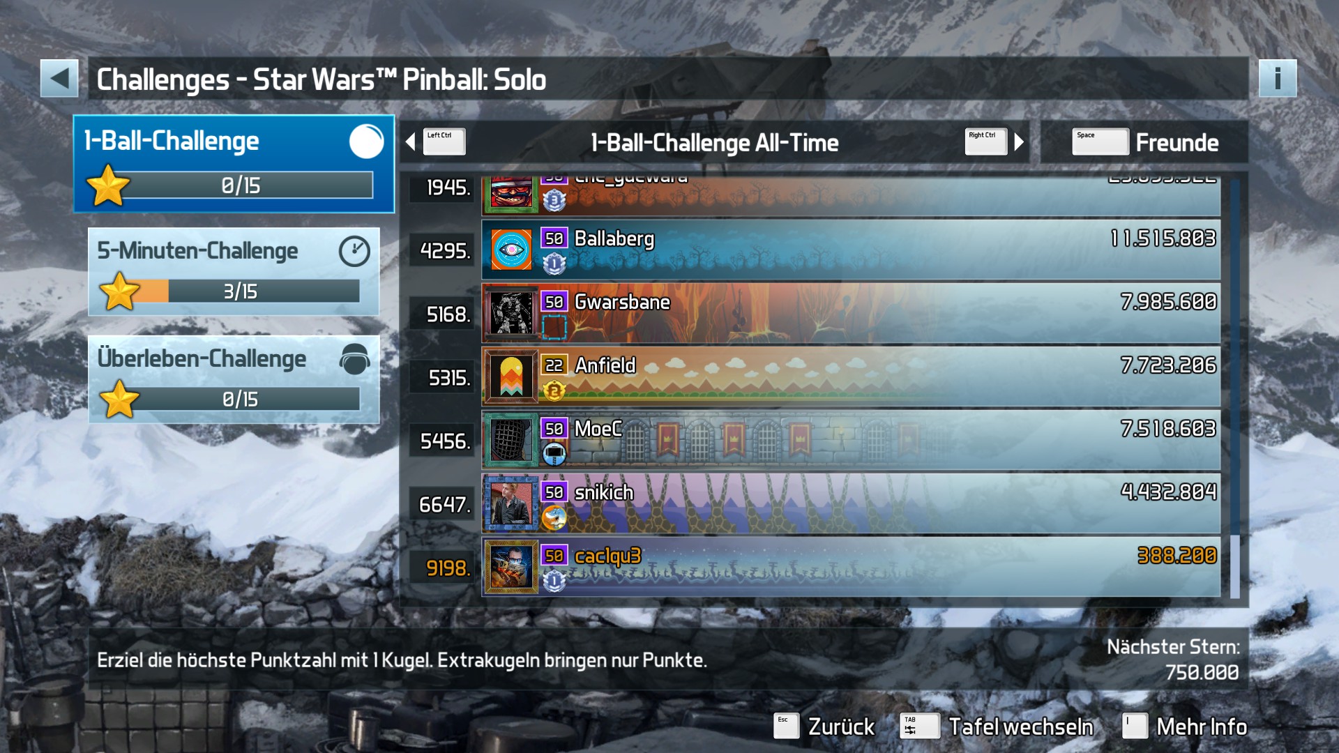 e2e4: Pinball FX3: Star Wars Pinball: Solo [1 Ball] (PC) 388,200 points on 2022-09-26 21:00:34