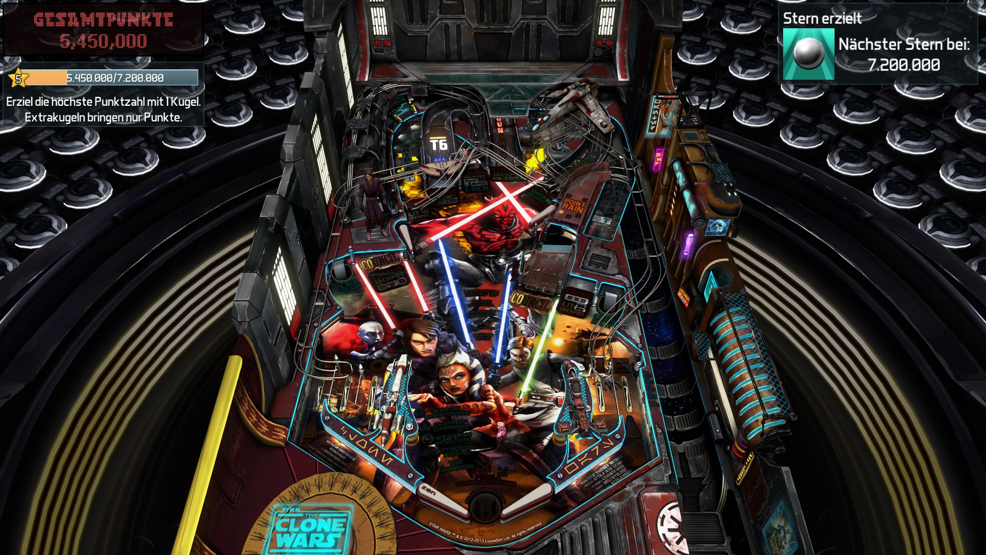 e2e4: Pinball FX3: Star Wars Pinball: The Clone Wars [1 Ball] (PC) 5,450,000 points on 2022-06-22 16:03:49