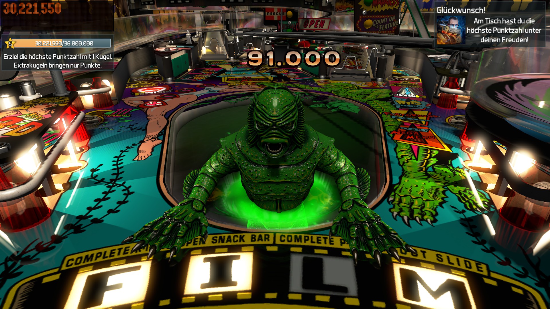 e2e4: Pinball FX3: The Creature From The Black Lagoon [1 Ball Challenge] (PC) 30,221,550 points on 2022-05-19 20:01:32